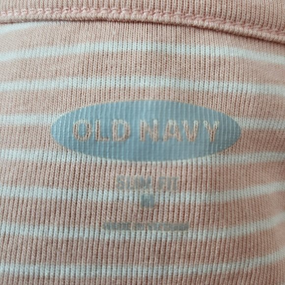 Old Navy Slim Fit Striped Tank Pink & White Medium - Picture 5 of 7